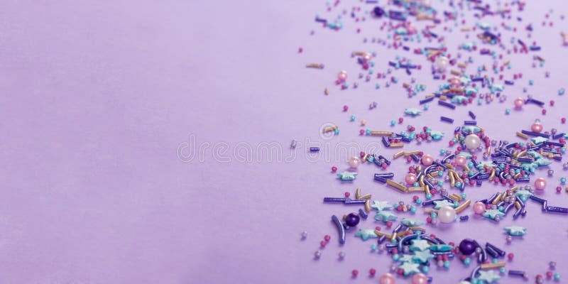 Sprinkles Grainy. Sweet Confetti. Purple Background for Holiday Designs ...