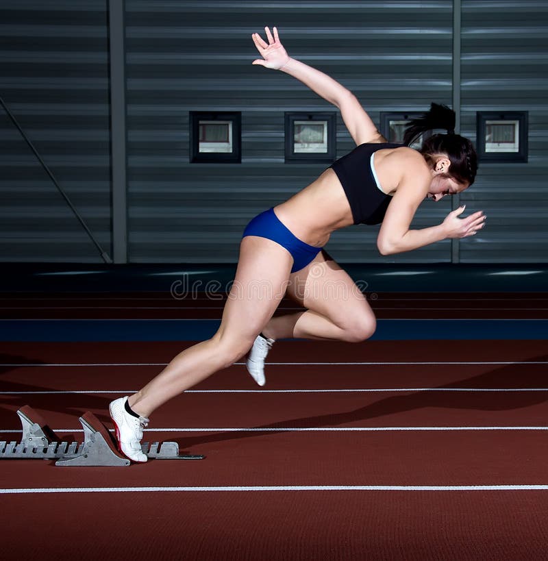 Sprinter woman royalty free stock photo