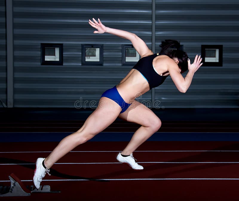 Sprinter woman stock photo