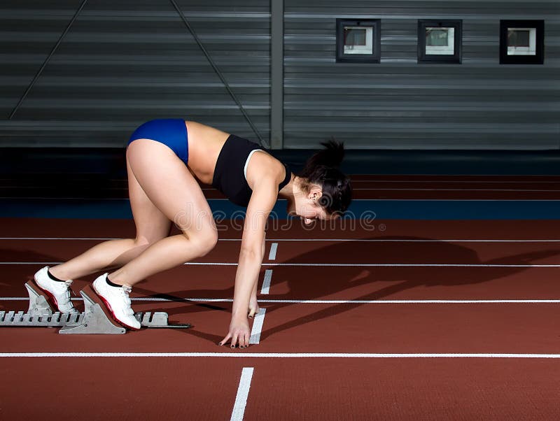 Sprinter woman stock photos