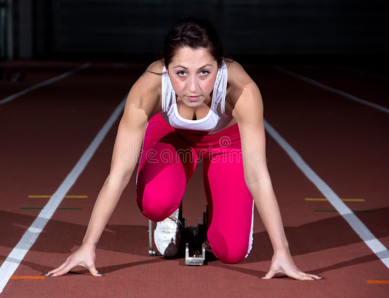 Sprinter woman stock photo