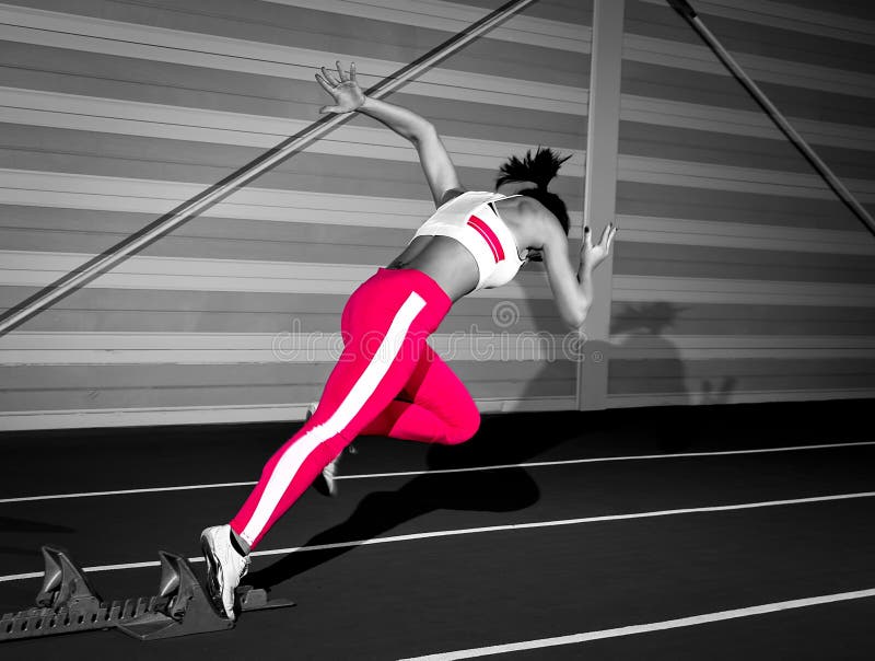 Sprinter woman stock image