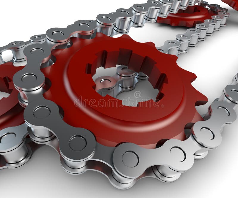 Sprocket and chain stock vector. Illustration of gearing 11251275