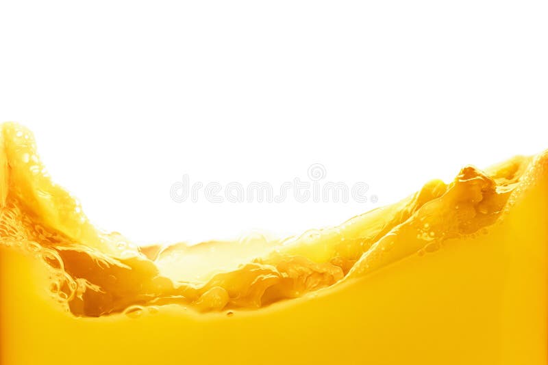 Spruzzata del succo d'arancia isolata su fondo bianco fotografia stock libera da diritti Spruzzata del succo d'arancia isolata su fondo bianco fotografia stock libera da diritti