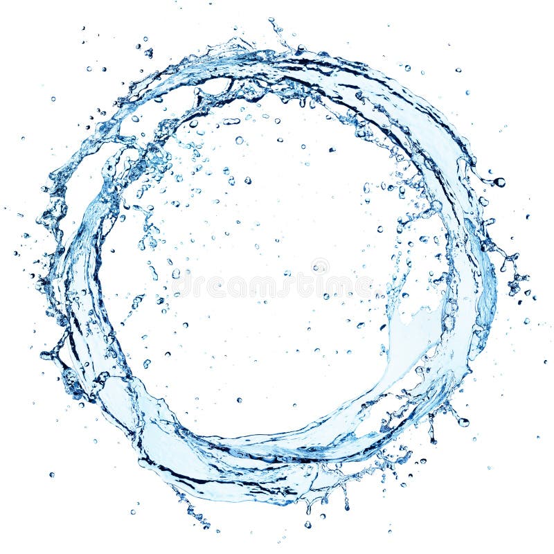 Spruzzata dell'acqua nel cerchio - forma rotonda