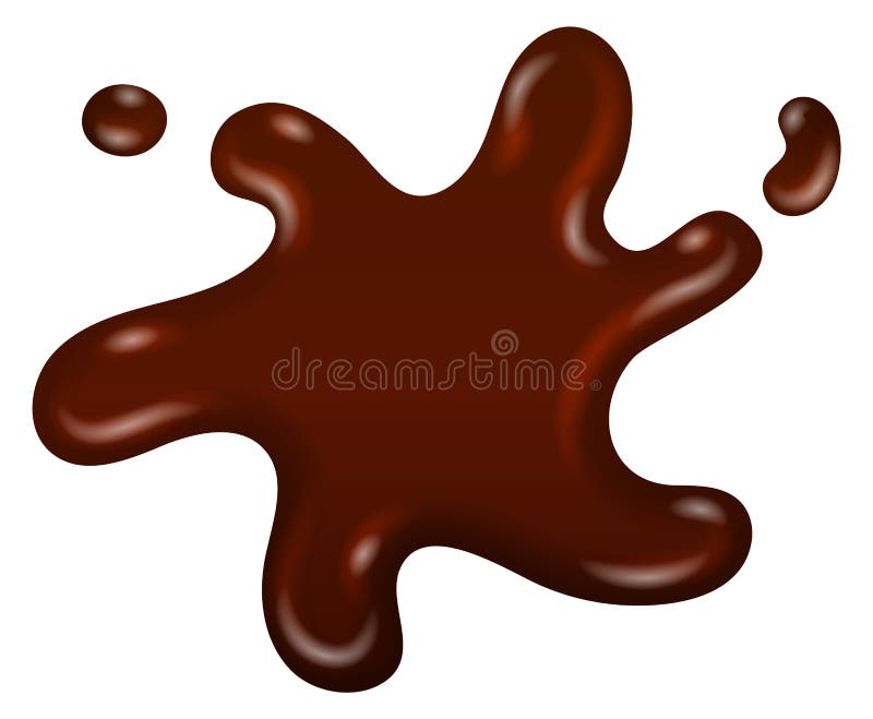 Spruzzo liquido marrone. bobina dolce di liquido di cioccolato illustrazione vettoriale