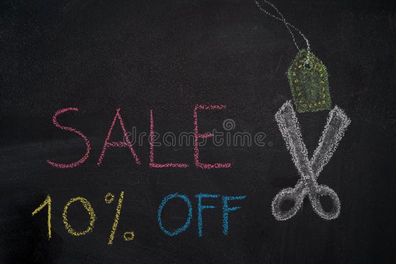 Sprzedaż 10% daleko na chalkboard ilustracja wektor Sprzedaż 10% daleko na chalkboard ilustracja wektor