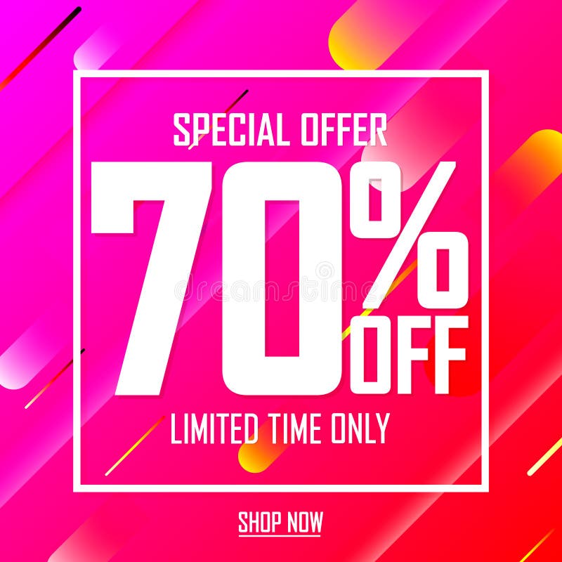 Sprzedaż 70% daleko, oferta specjalna, plakatowy projekta szablon, limitowany czas, wektorowa ilustracja ilustracji Sprzedaż 70% daleko, oferta specjalna, plakatowy projekta szablon, limitowany czas, wektorowa ilustracja ilustracji