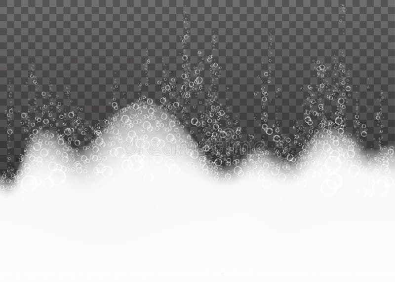Spumă de baie cu buloane de șampon izolate pe fond transparent stock illustration