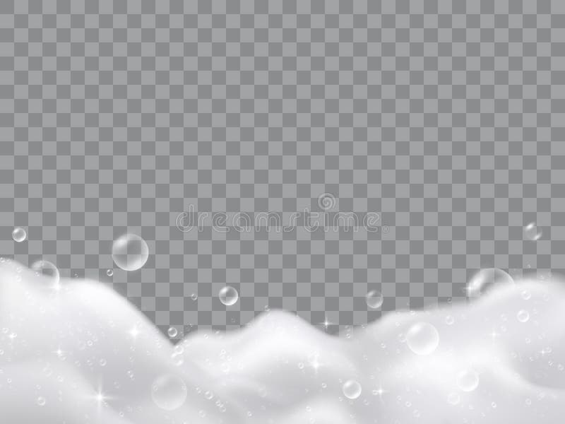 Spumă de baie cu spumă cu spumă. simbolul purității. vector illustration