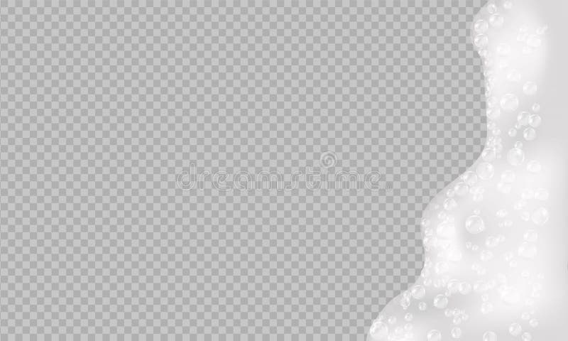 Spumă de baie izolată pe fond transparent vector illustration