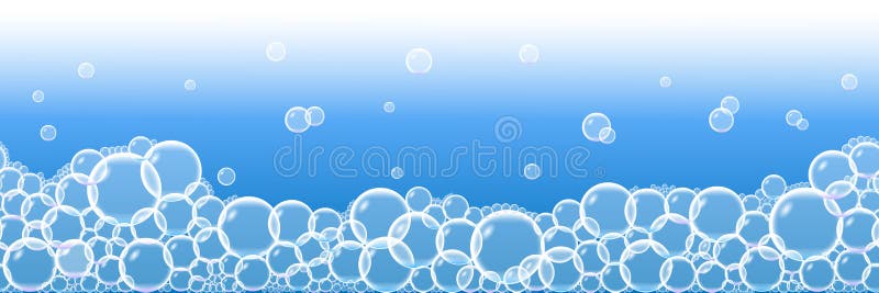 Spumă de baie pe fond albastru. textură de șampon și bulă de săpun. ilustrare vectorială vector illustration
