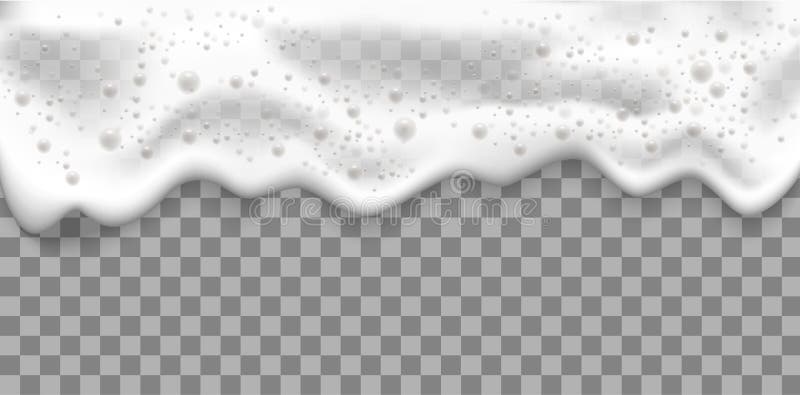 Spumă de baie sau spumă de bere cu bule royalty free illustration
