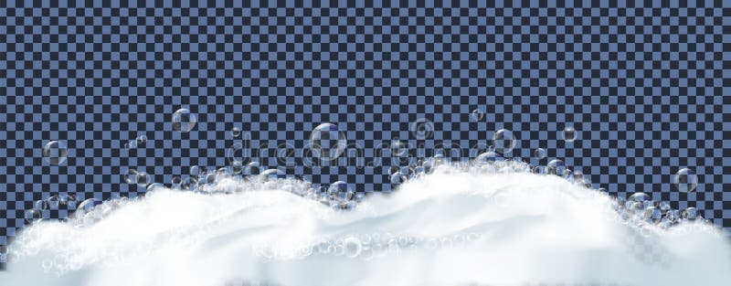 Spumă de baie sau spumă de bere cu bule izolate pe fond transparent. royalty free illustration