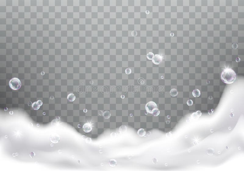 Spumă de baie sau săpun suduri vectoriale realiste vector illustration