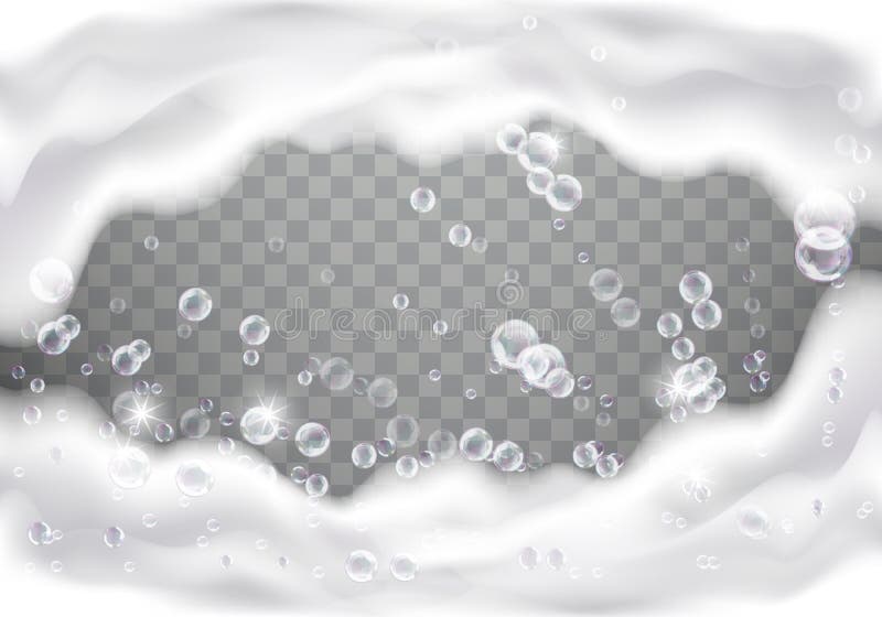 Spumă de baie sau săpun suduri vectoriale realiste royalty free illustration