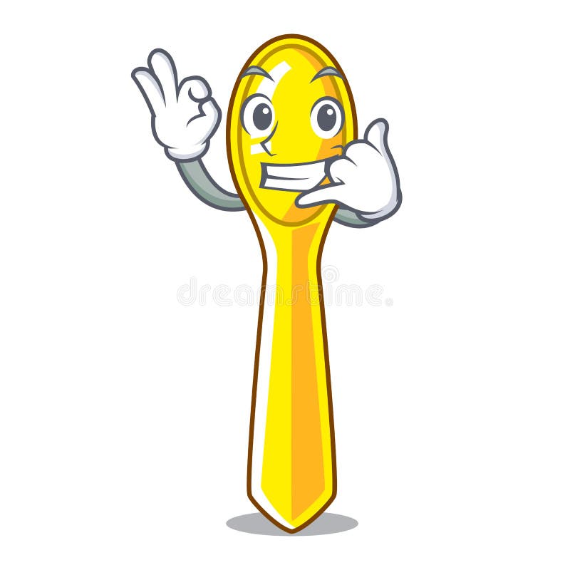 Spune-mi lingură de plastic pentru bucătărie izolată pe mascota vector illustration