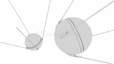 1957 Sputnik 1, Technical Lines Drawing. Stock Footage - Video of line,  metallic: 203725974