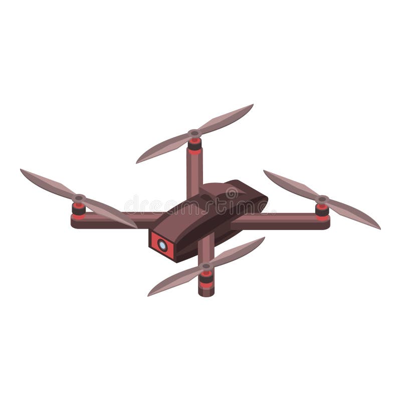 Spy drone icon, isometric style stock illustration