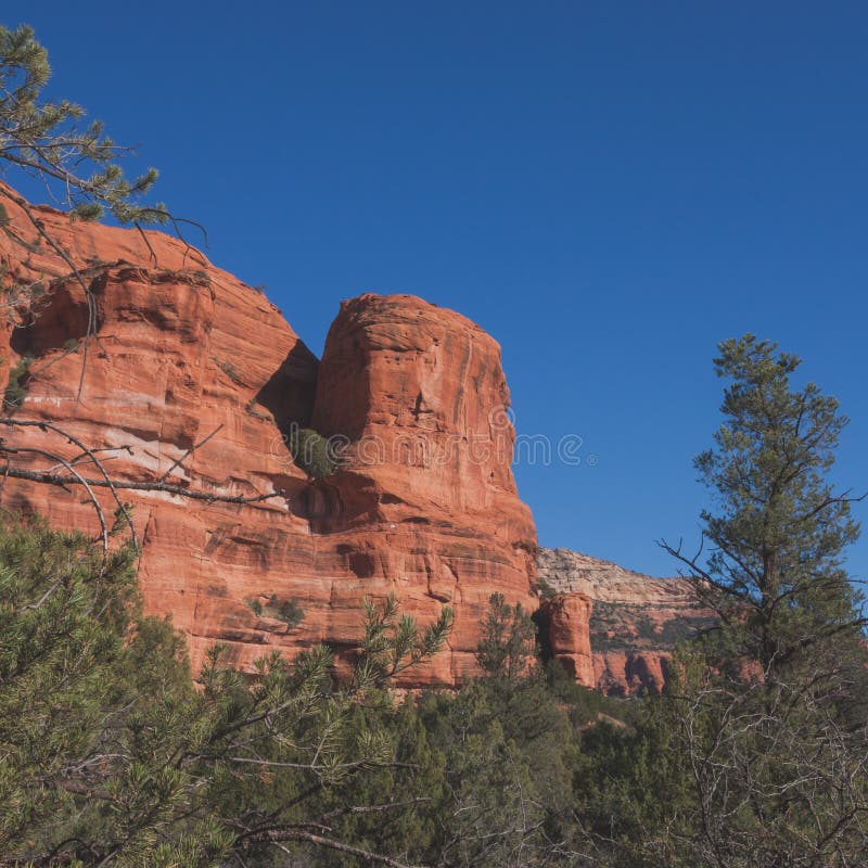 Sqaure Red Rock Sedona Landscape Stock Photo - Image of seasonal ...