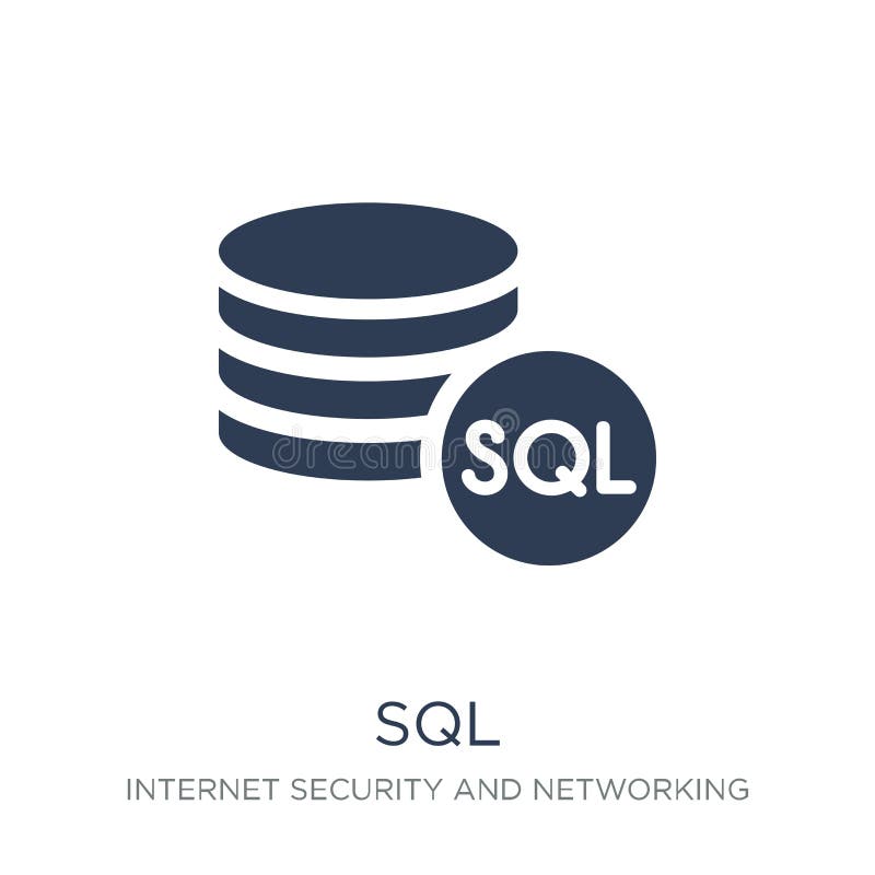 Sql icon. Trendy flat vector Sql icon on white background from I royalty free illustration