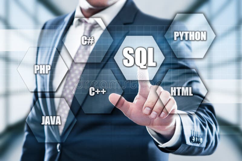 SQL Programming Language Web Development Coding Concept stock photos
