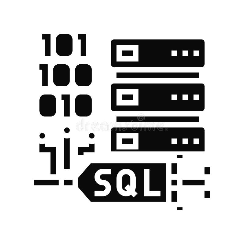 Sql注入字形图标矢量图 皇族释放例证