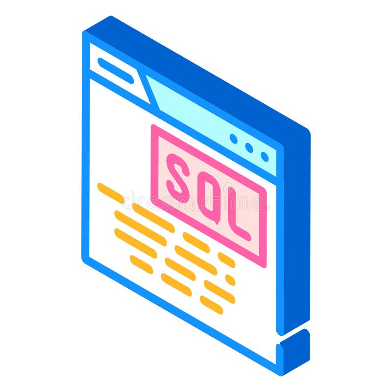 Sql查询数据库等轴图标矢量图 皇族释放例证