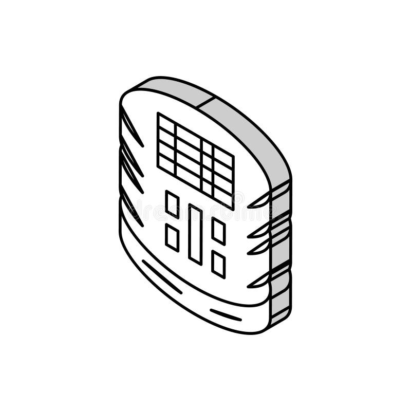 SQL查询数据库标志。孤立符号插图。.