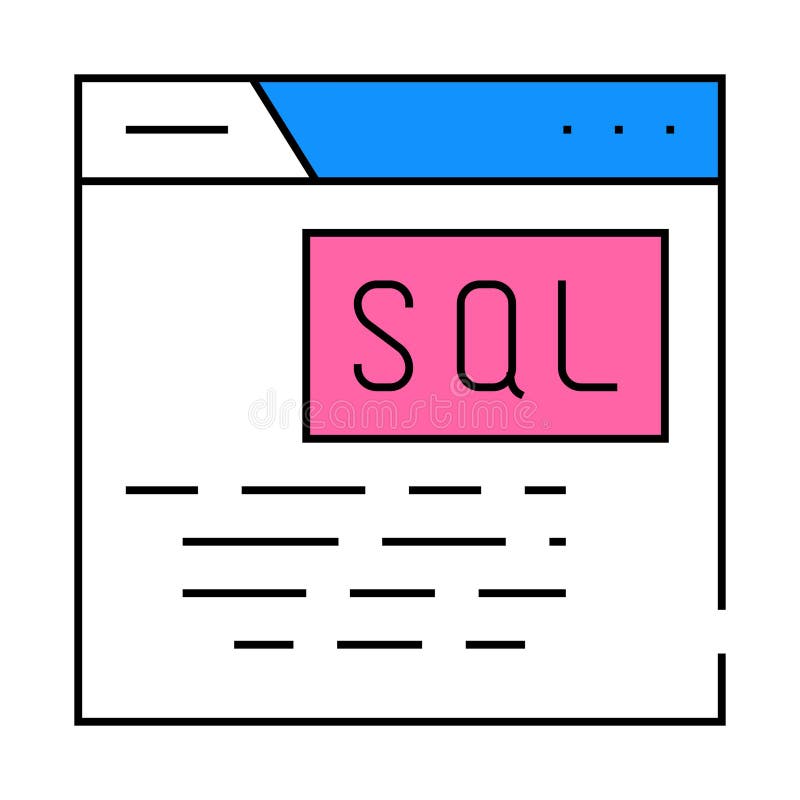 Sql查询数据库图标颜色插图 皇族释放例证