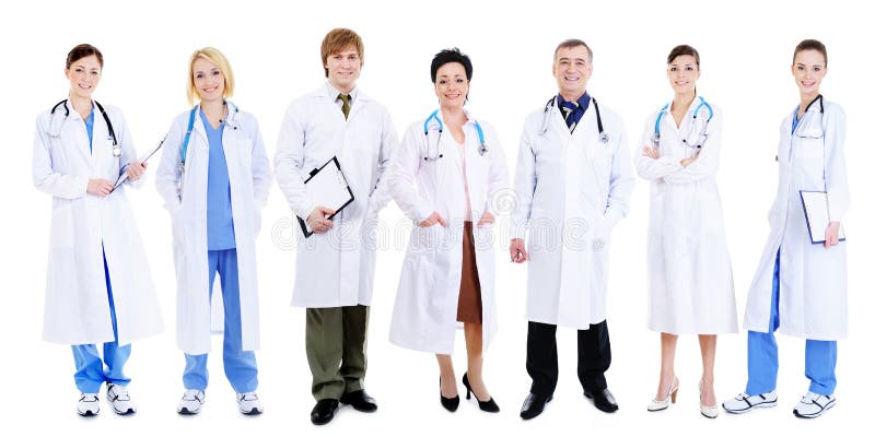 Squadra di medici di risata felici immagini stock Squadra di medici di risata felici immagini stock