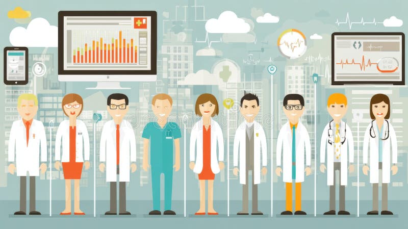 Team Medico Generato dall'IA illustrazione di stock