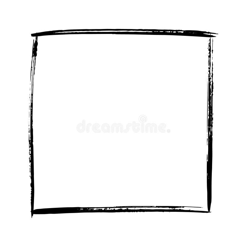 Hand drawn square frame stock illustration