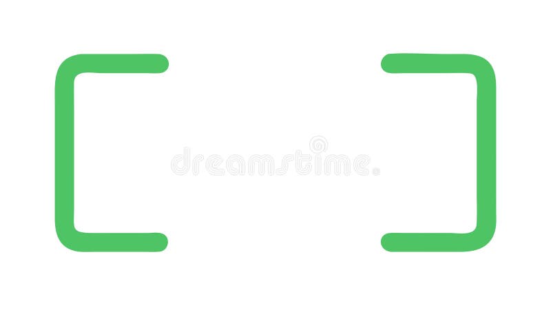 Square Brackets [] Icon Simple Minimal Line Art Drawing, vector design Generative AI royalty free illustration