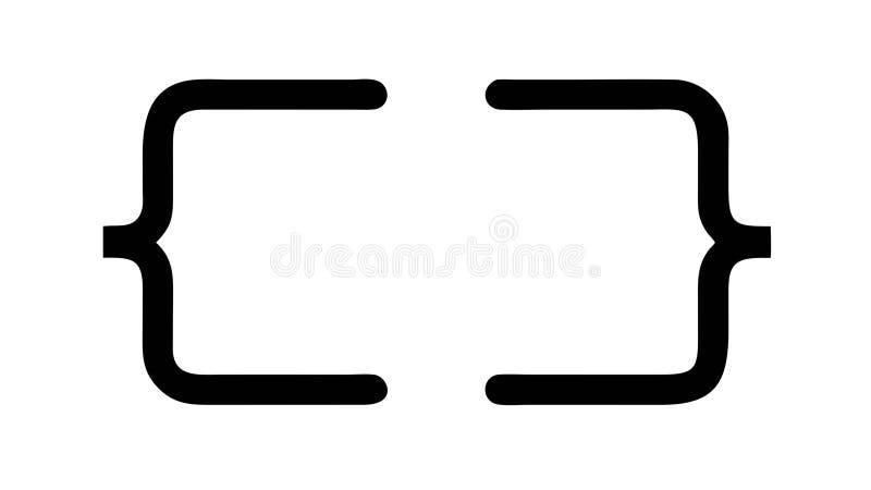 Square Brackets Text Outline Vector Icon, vector design Generative AI vector illustration