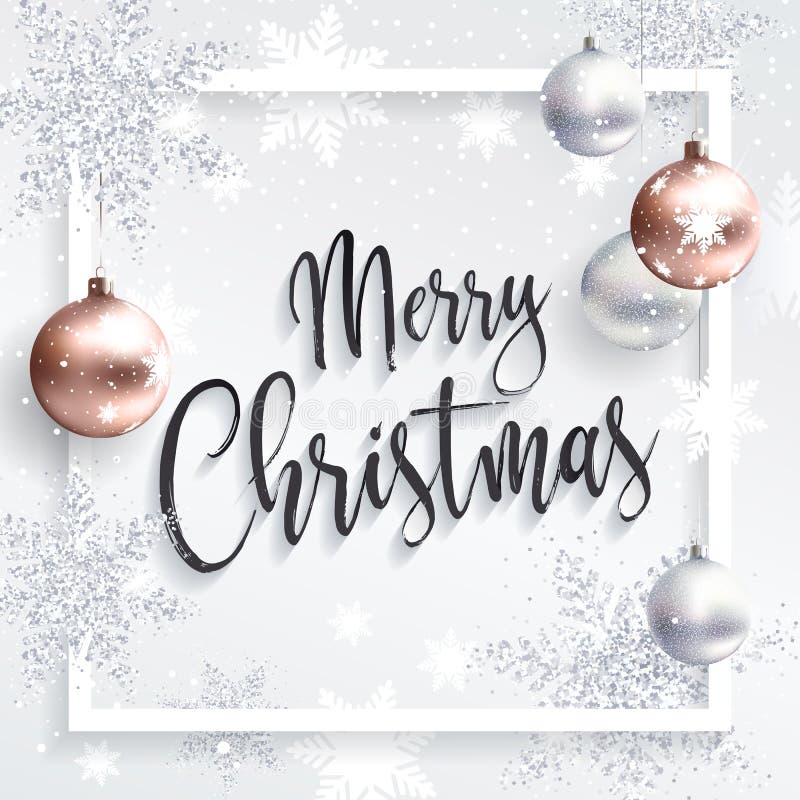 Square christmas card with silver sequins stock illustration Square christmas card with silver sequins stock illustration