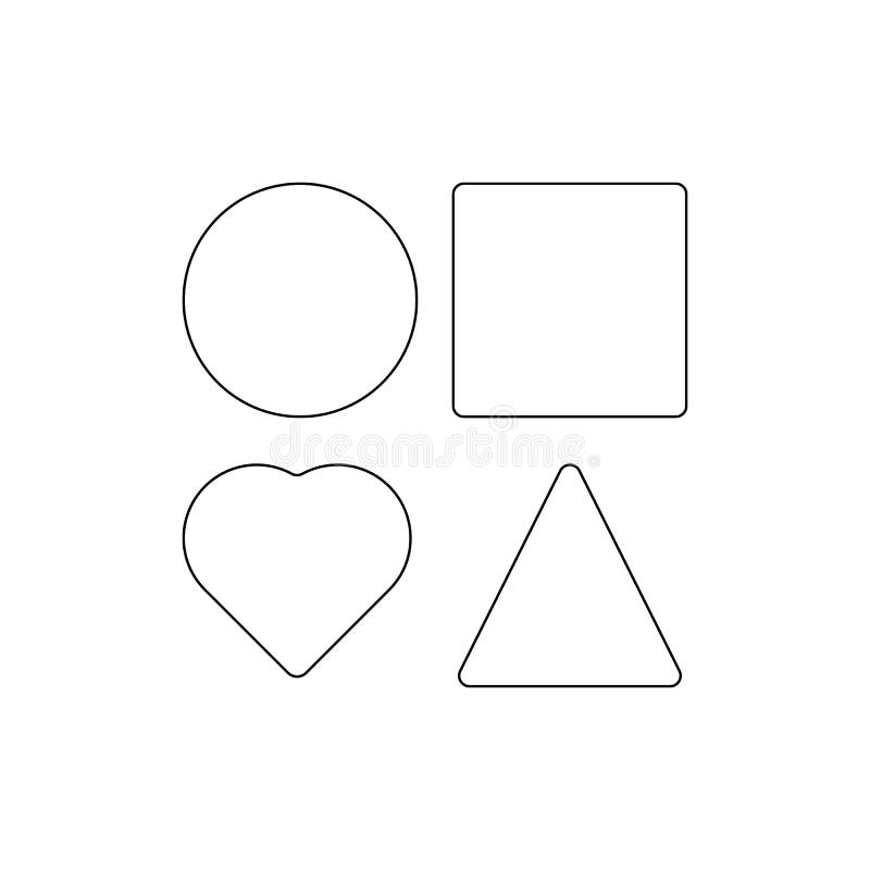 Square circle triangle heart outline icon. Signs and symbols can be used for web, logo, mobile app, UI, UX