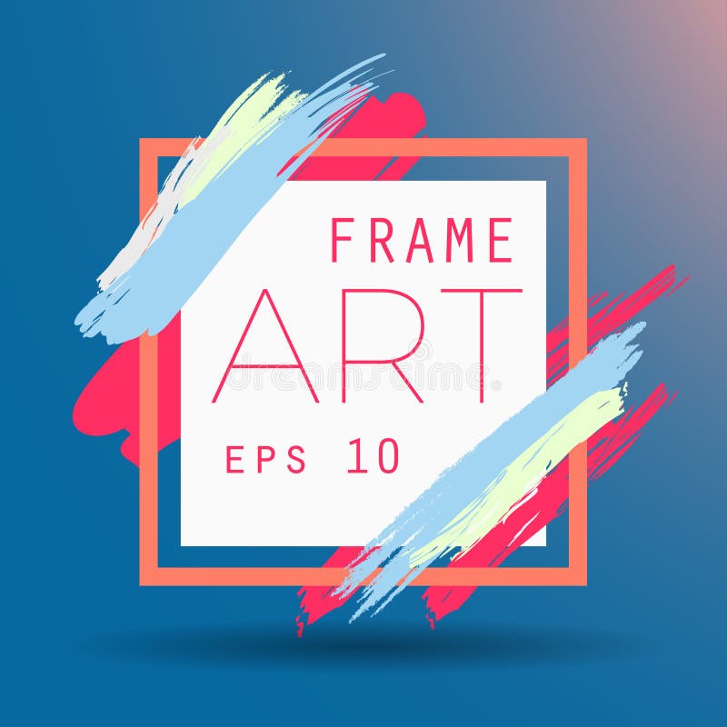 square with color brush frame art stock vector illustration of frame design for flyers