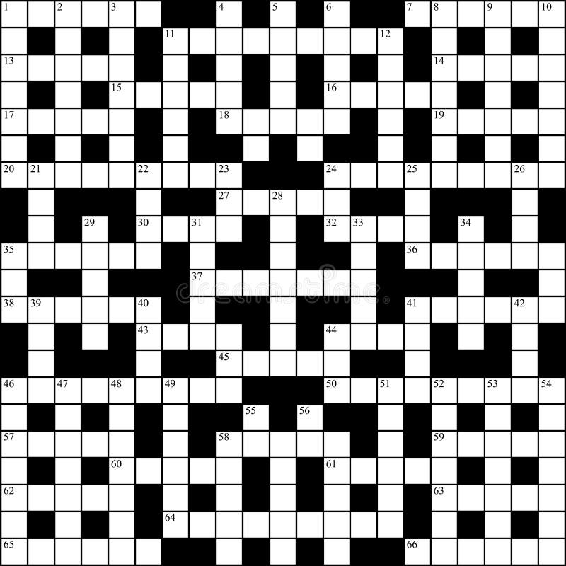 Square Crossword Template. Symmetrically Intersecting Rows and Columns