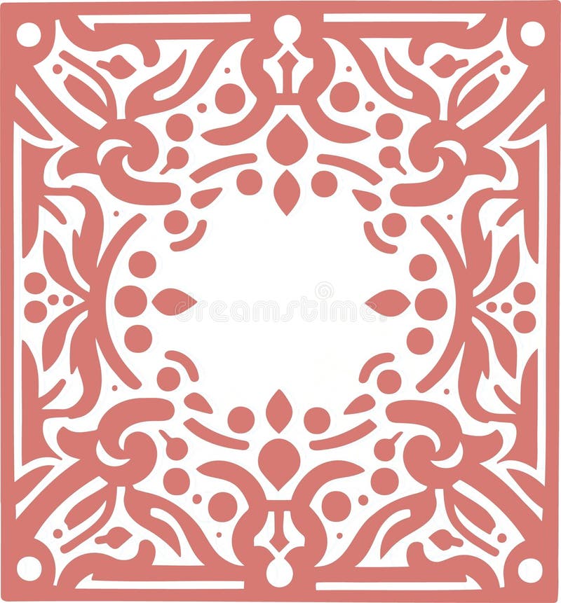 Square decorative stencil frame with abstract pattern vector illustration