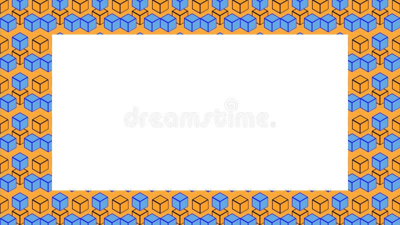 Square frame with abstract geometric pattern stock illustration