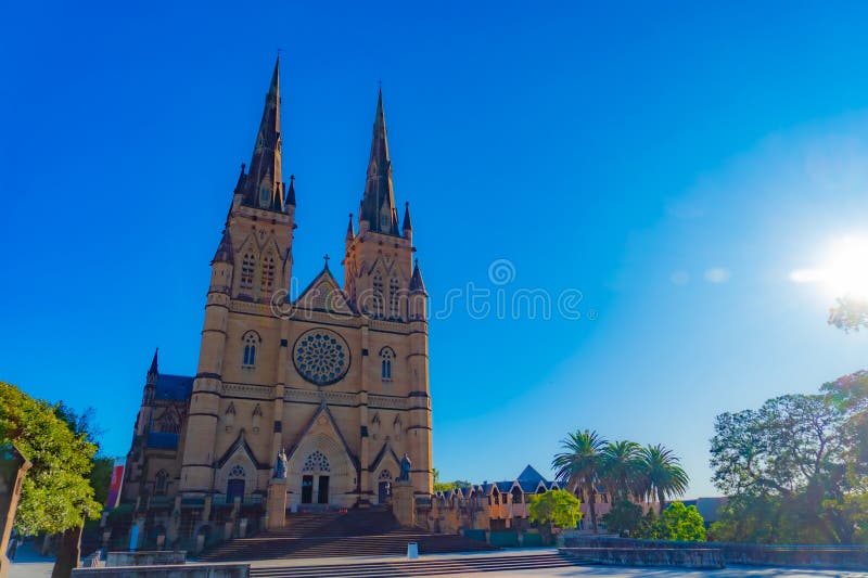 Square in front of the cathedral stock photo