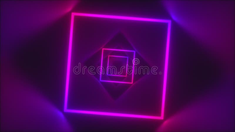 Square futuristic tunnel abstract background. stock illustration