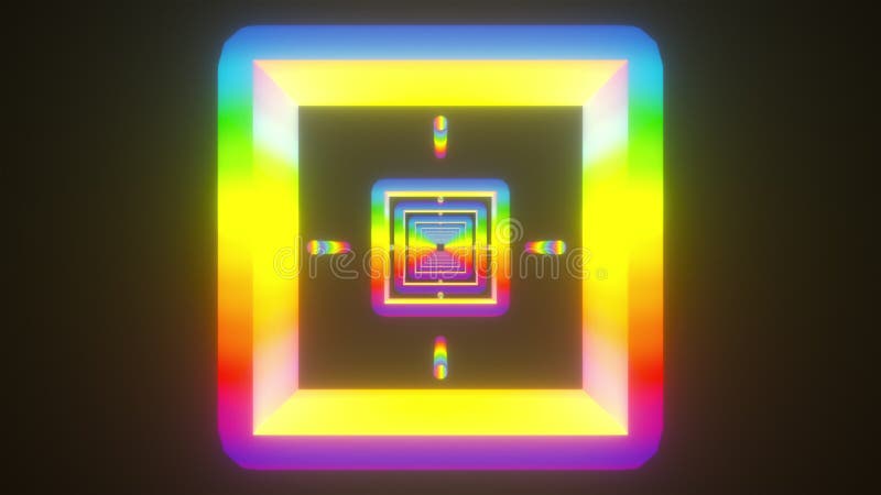Square futuristic tunnel vector illustration