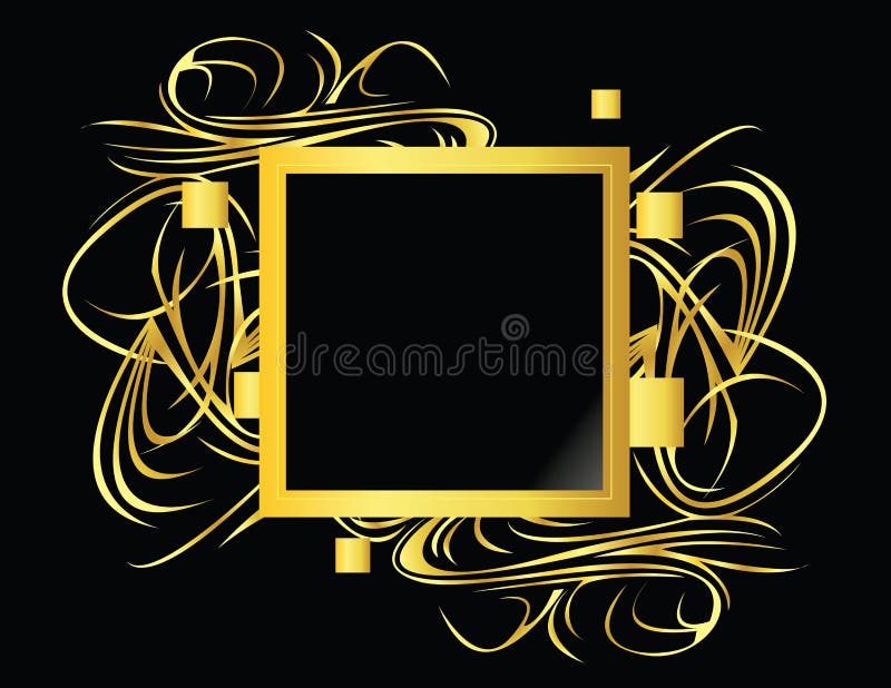 Square gold black element royalty free illustration Square gold black element royalty free illustration