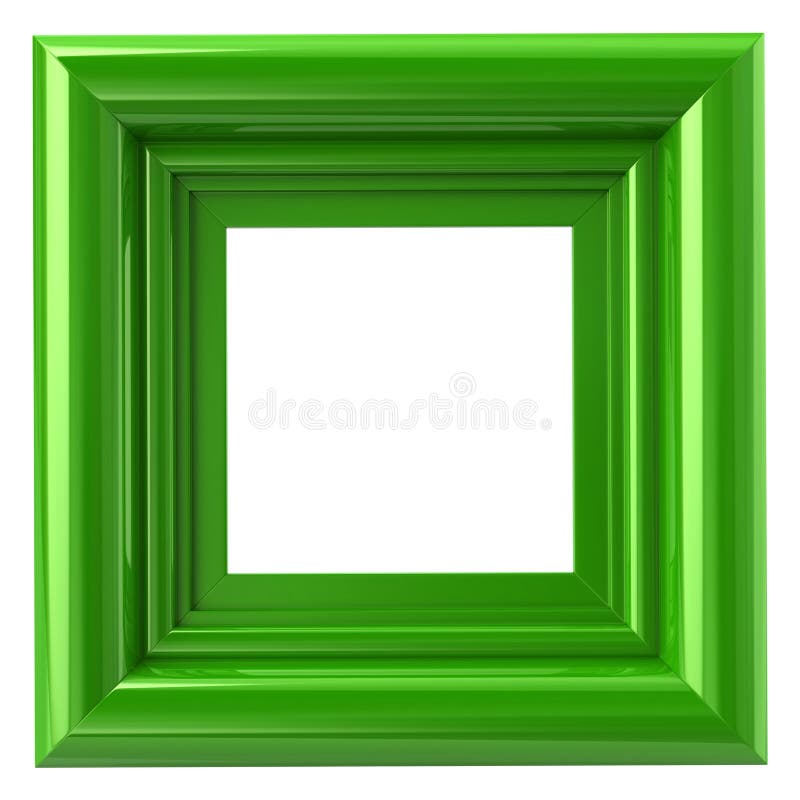 Square Green Frame 3d Illustration Stock Illustration Illustration of