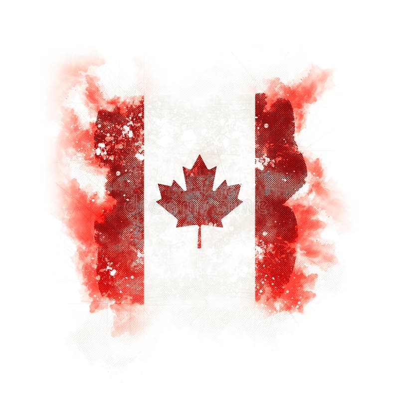 Square Grunge Flag of Canada Stock Illustration Illustration of