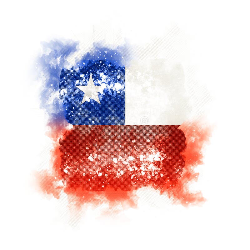 Square Grunge Flag of Chile Stock Illustration Illustration of
