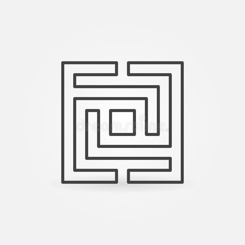 Square maze or labyrinth icon stock illustration