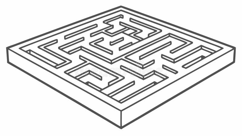 Square Maze Labyrinth, Puzzle and Path Vector Design, vector design Generative AI stock illustration